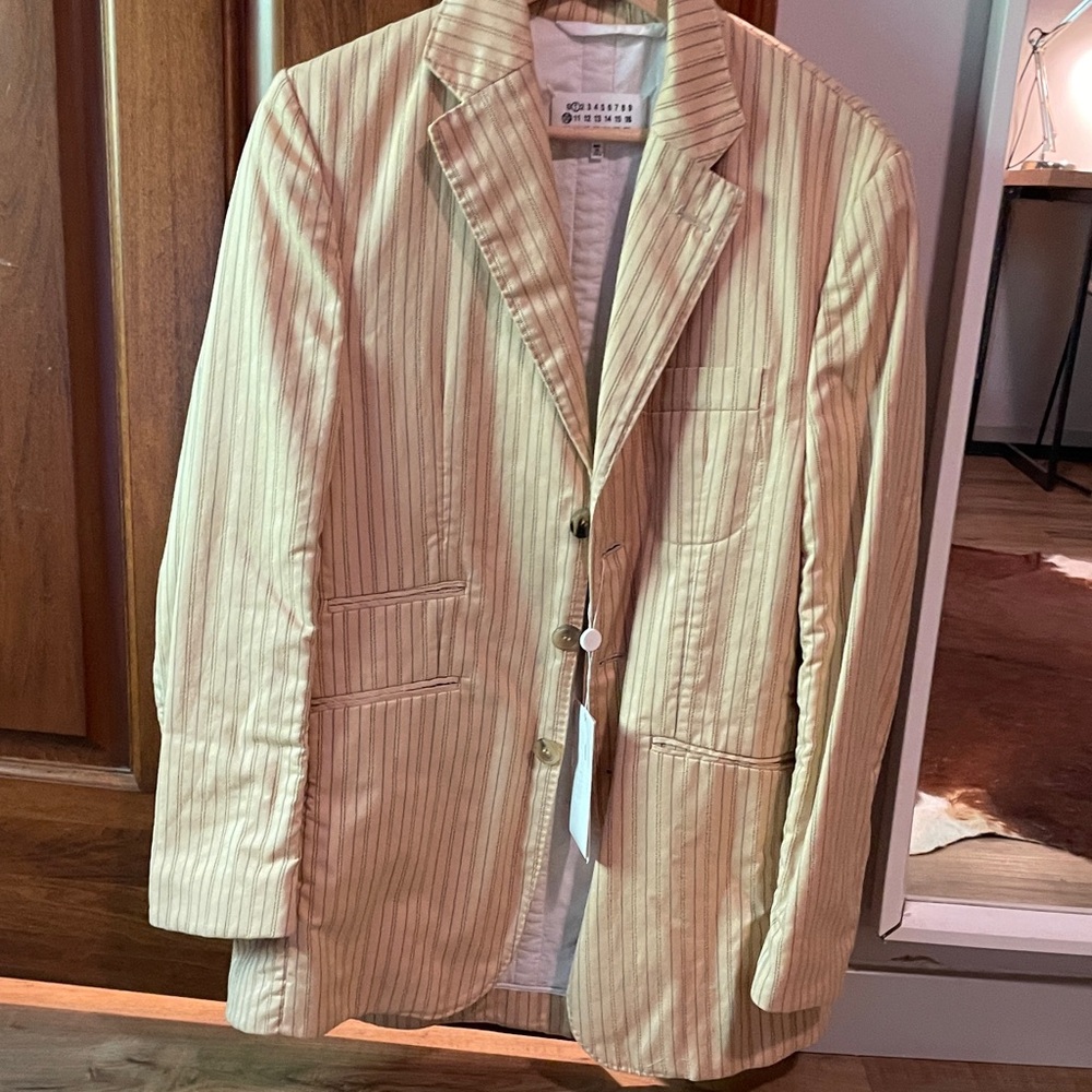 Maison Martin Margiela Tan Pinstripe Blazer